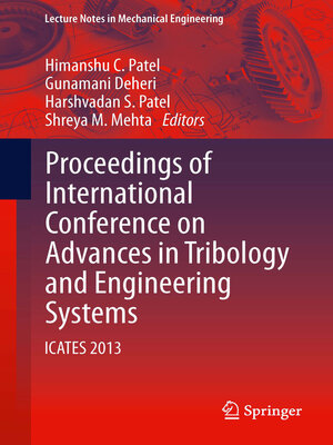 cover image of Proceedings of International Conference on Advances in Tribology and Engineering Systems